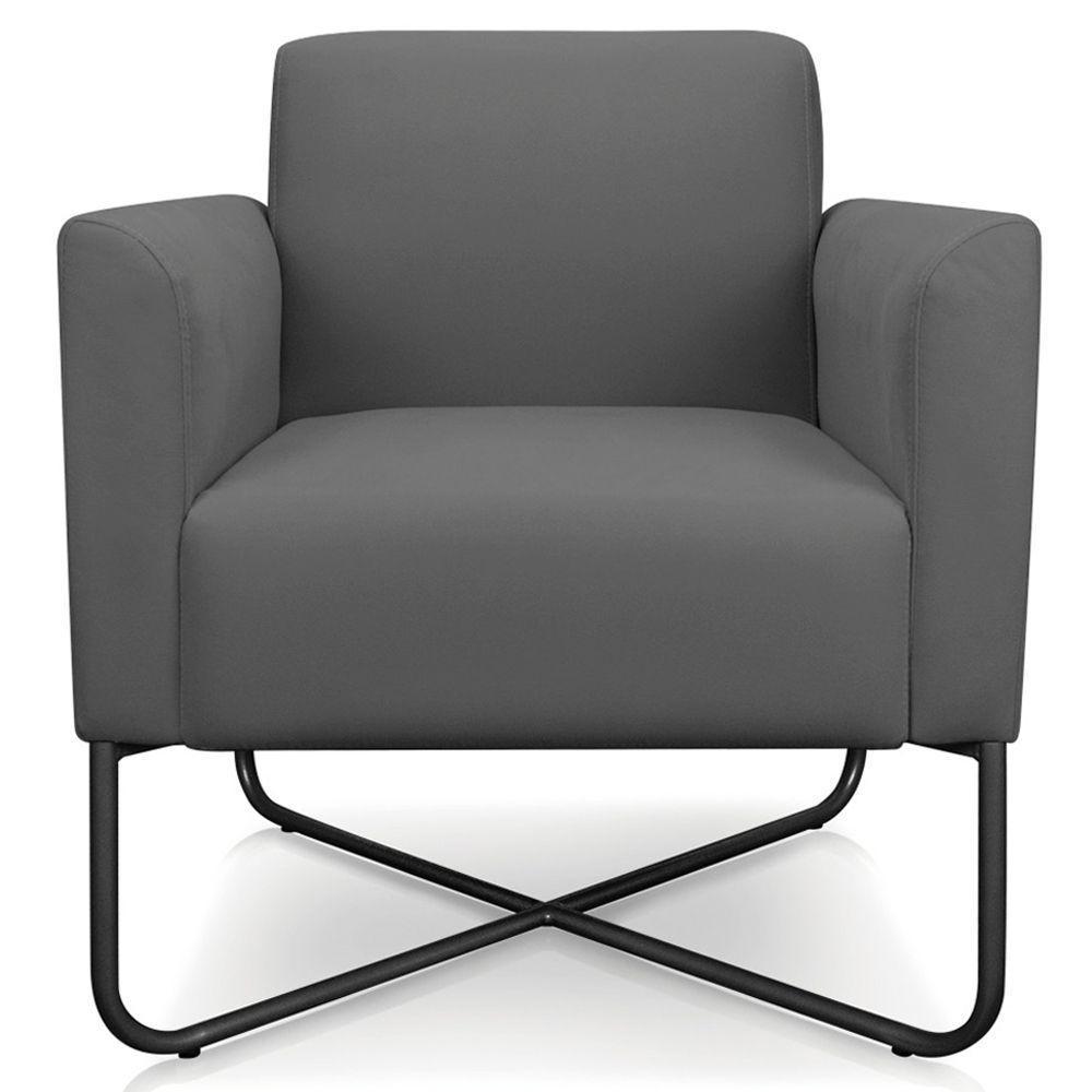 Kit 2 Poltronas Isabella Base X Suede Grafite preto - 5