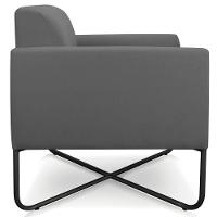 Kit 2 Poltronas Isabella Base X Suede Grafite preto - 3