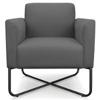 Kit 2 Poltronas Isabella Base X Suede Grafite preto - 5