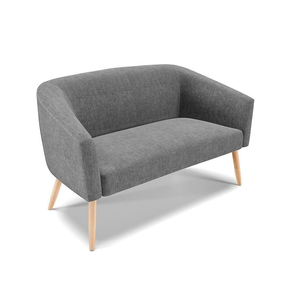 Namoradeira 02 Lugares Stella Linho Natural A26 Grafite - 1