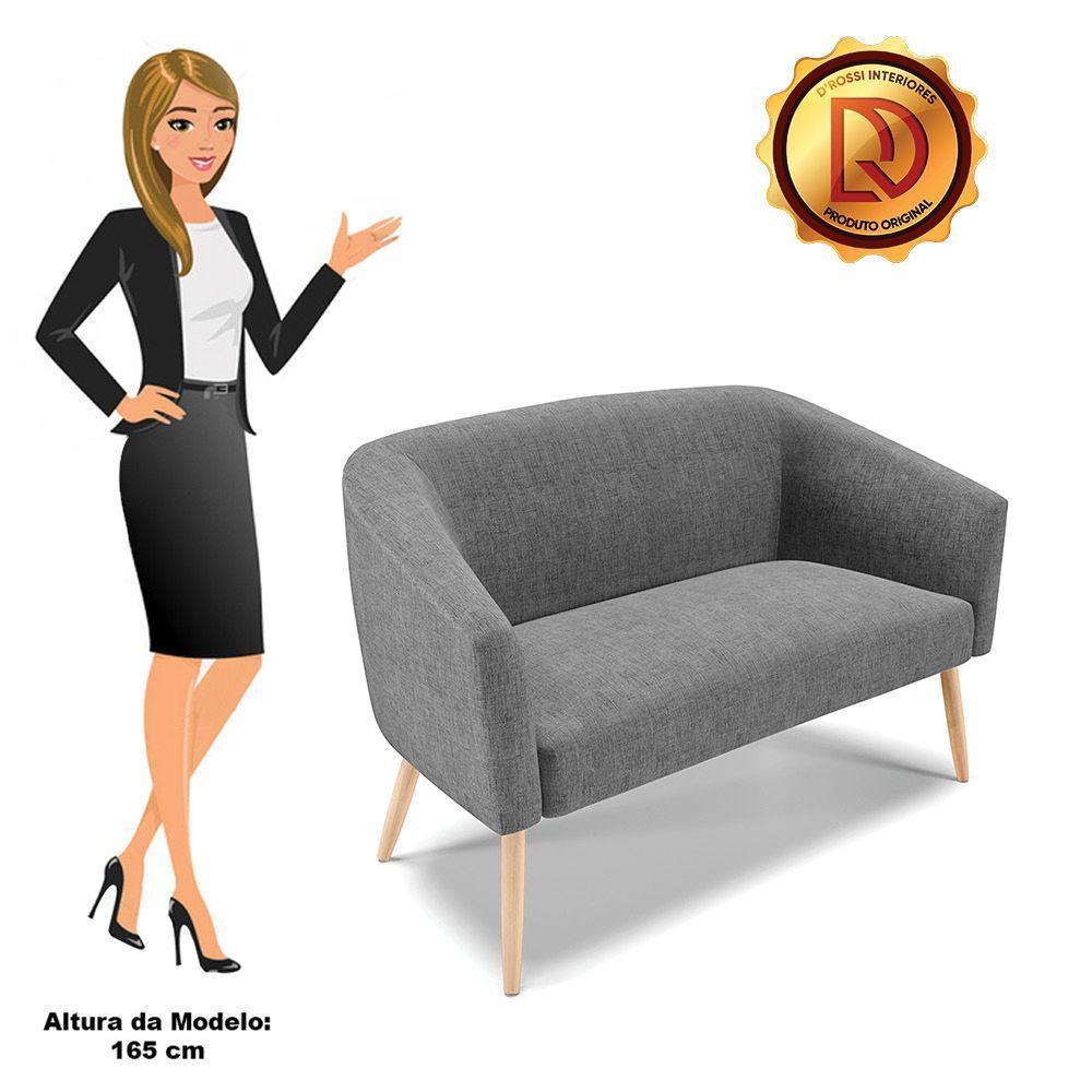 Namoradeira 02 Lugares Stella Linho Natural A26 Grafite - 3