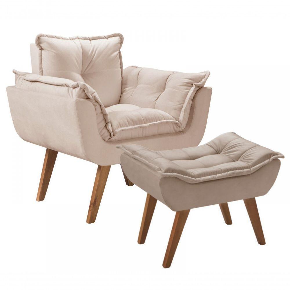 Kit Poltrona Opalla Com Puff Moveis D Salla - 1