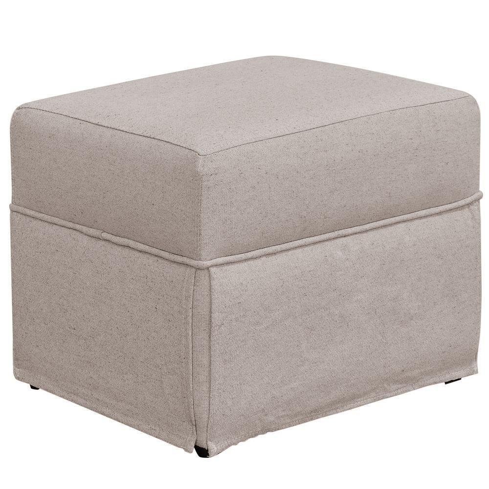 Poltrona E Puff Helena P02 Capitonê Linho Bege - 4