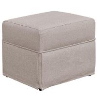 Poltrona E Puff Helena P02 Capitonê Linho Bege