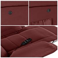 Poltrona Do Papai Reclinável Sala De Cinema Madrid Glider Manual Giratória Massagem Usb Pu Vermelho - 3