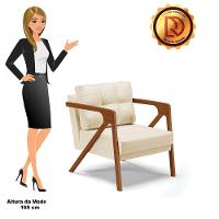 Poltrona Melissa Corino Bege Base De Madeira Castanho