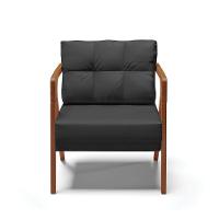 Poltrona Melissa Corino Preto Base De Madeira Castanho - 7