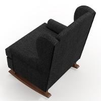 Poltrona Malu Base De Madeira P02 Linho Chumbo - 2