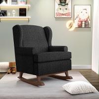 Poltrona Malu Base De Madeira P02 Linho Chumbo - 7