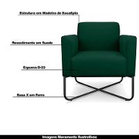 Poltrona Isabella Base X Suede Verde preto - 5