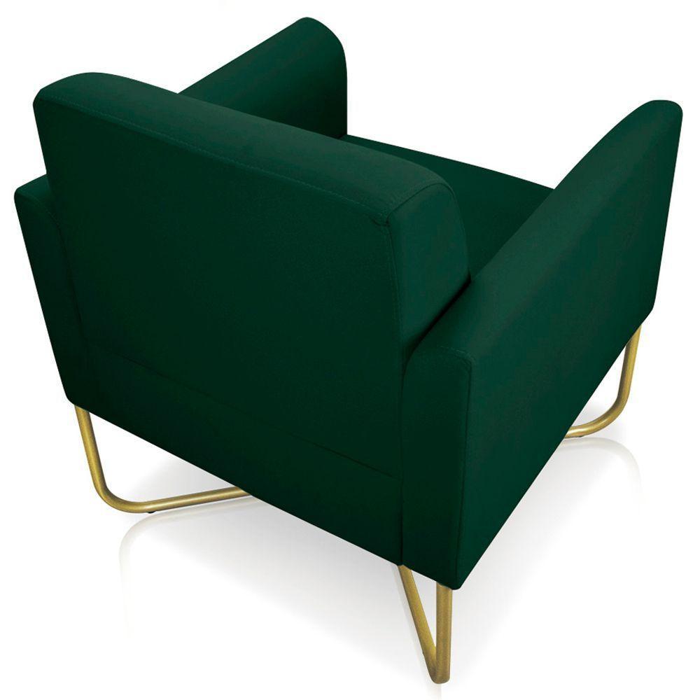 Poltrona Isabella Base X Suede Verde dourado - 2