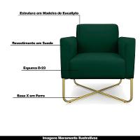 Poltrona Isabella Base X Suede Verde dourado - 8