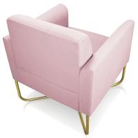 Poltrona Isabella Base X Suede Rosa Bebê dourado - 2