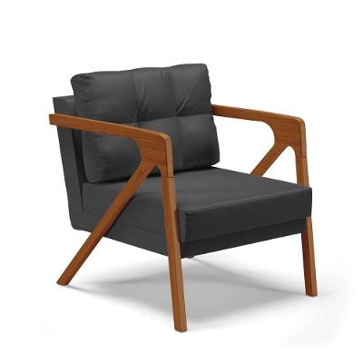 Poltrona Melissa Corino Base De Madeira Castanho Cor Preto
