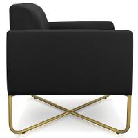 Poltrona Isabella Base X Suede Preto dourado - 3