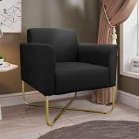 Poltrona Isabella Base X Suede Preto dourado - 8