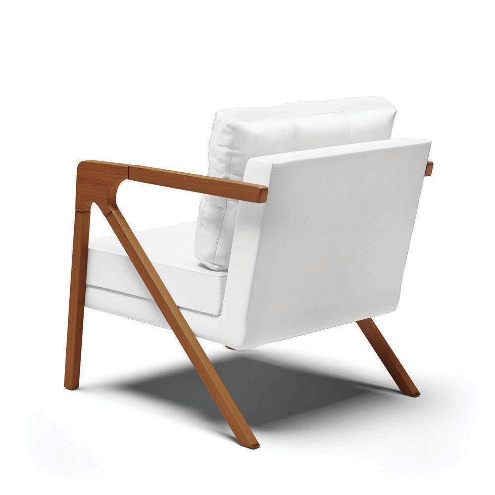 Poltrona Melissa Corino Base De Madeira Castanho Cor Branco - 5