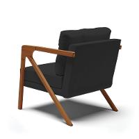 Poltrona Melissa Veludo Base De Madeira Castanho Cor Preto - 8