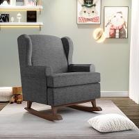 Poltrona Malu Base De Madeira P02 Linho Cinza Escuro - 7