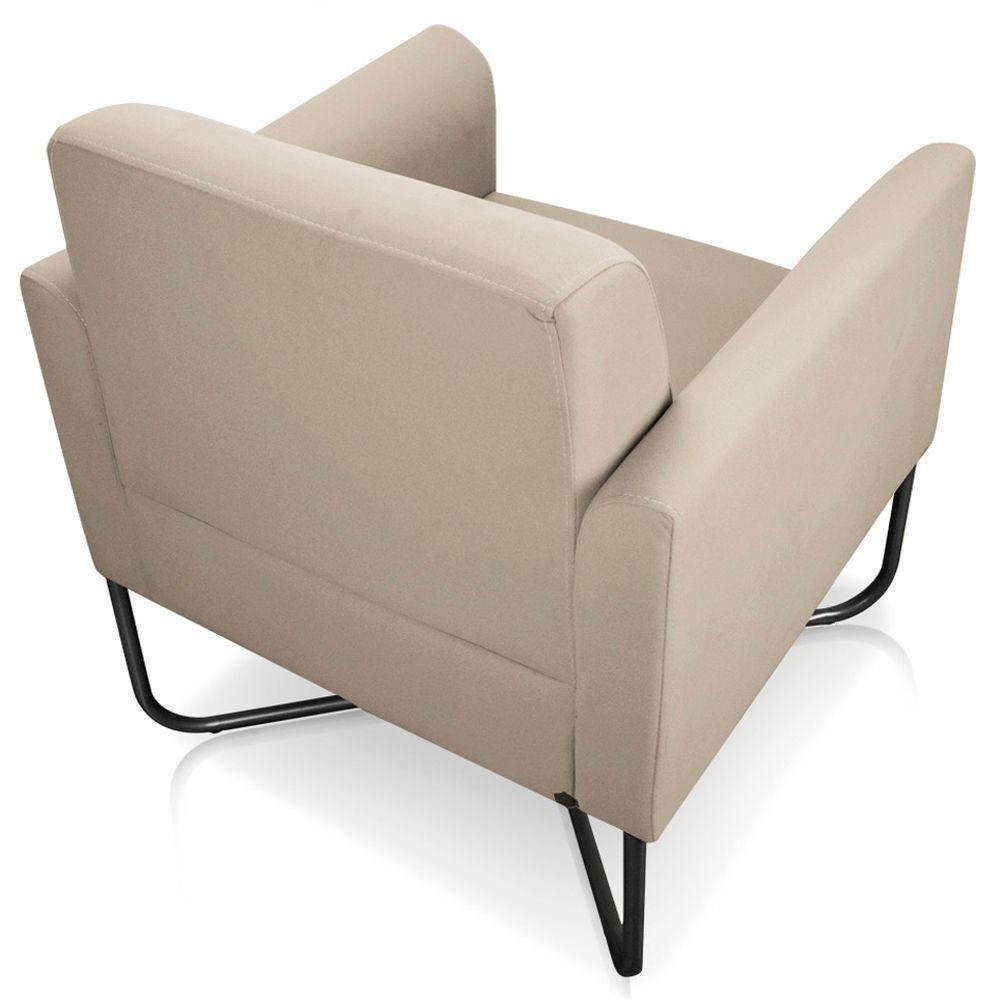 Poltrona Isabella Base X Suede Bege preto - 2