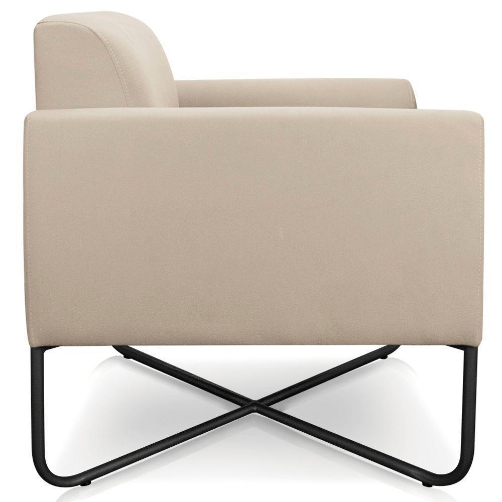 Poltrona Isabella Base X Suede Bege preto - 3