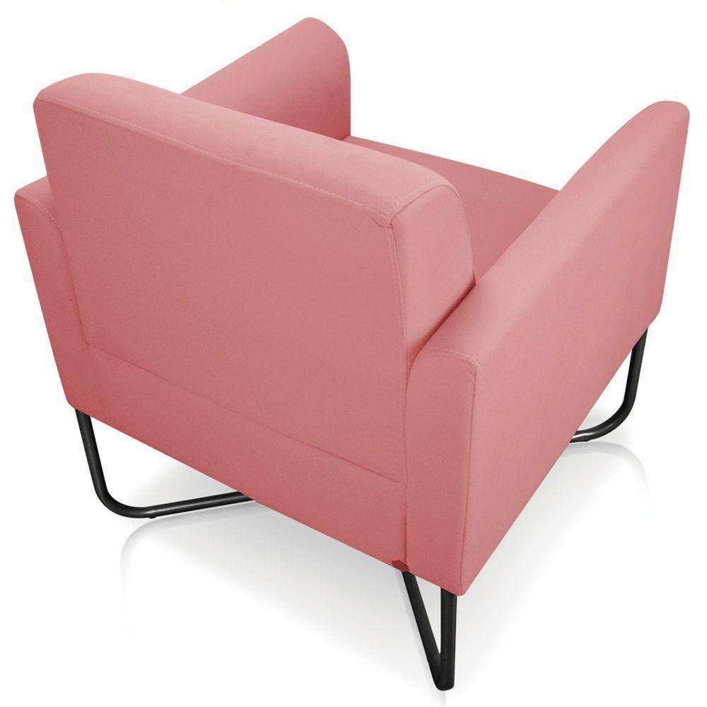 Poltrona Isabella Base X Suede Rosê preto - 2