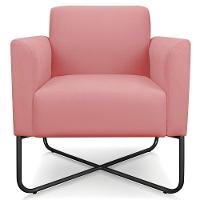 Poltrona Isabella Base X Suede Rosê preto - 1