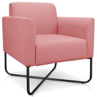 Poltrona Isabella Base X Suede Rosê preto