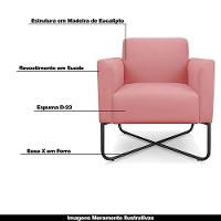 Poltrona Isabella Base X Suede Rosê preto - 6