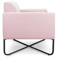 Poltrona Isabella Base X Suede Rosa Bebê preto - 5