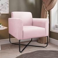 Poltrona Isabella Base X Suede Rosa Bebê preto - 15