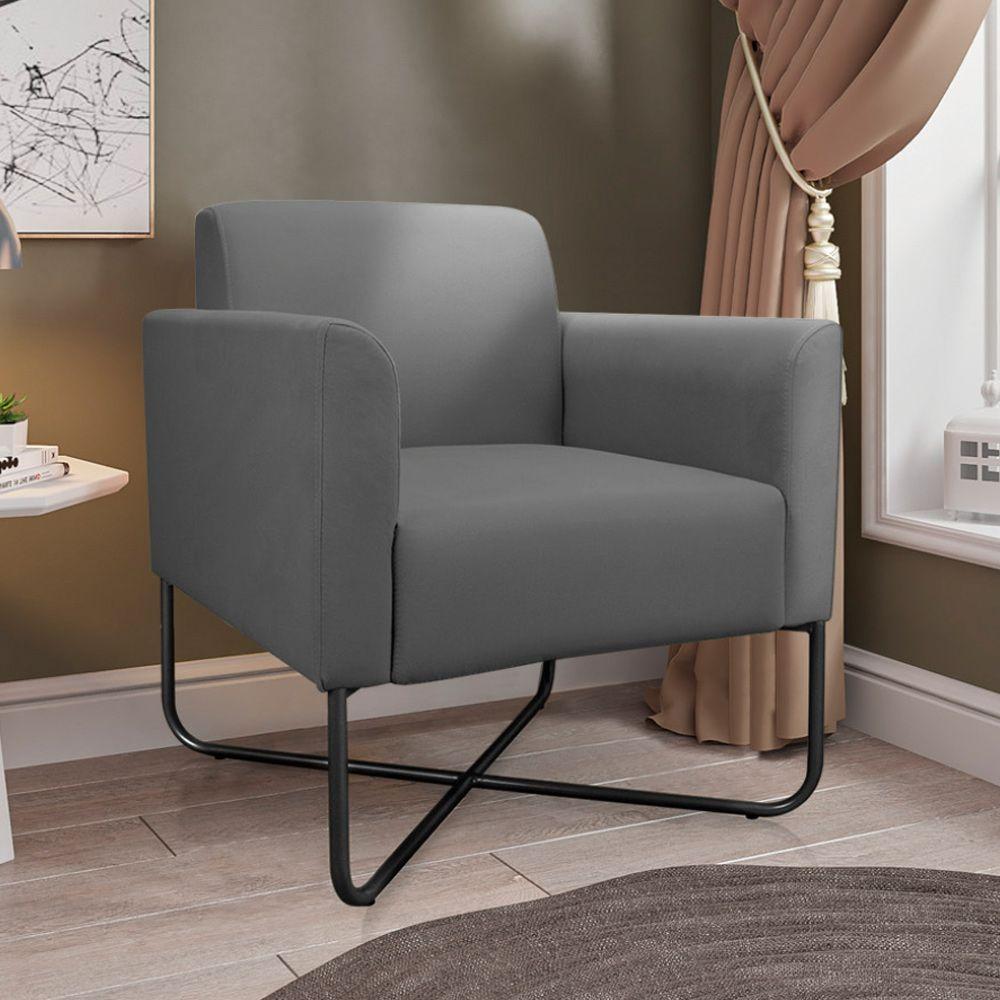 Poltrona Isabella Base X Suede Grafite preto - 8