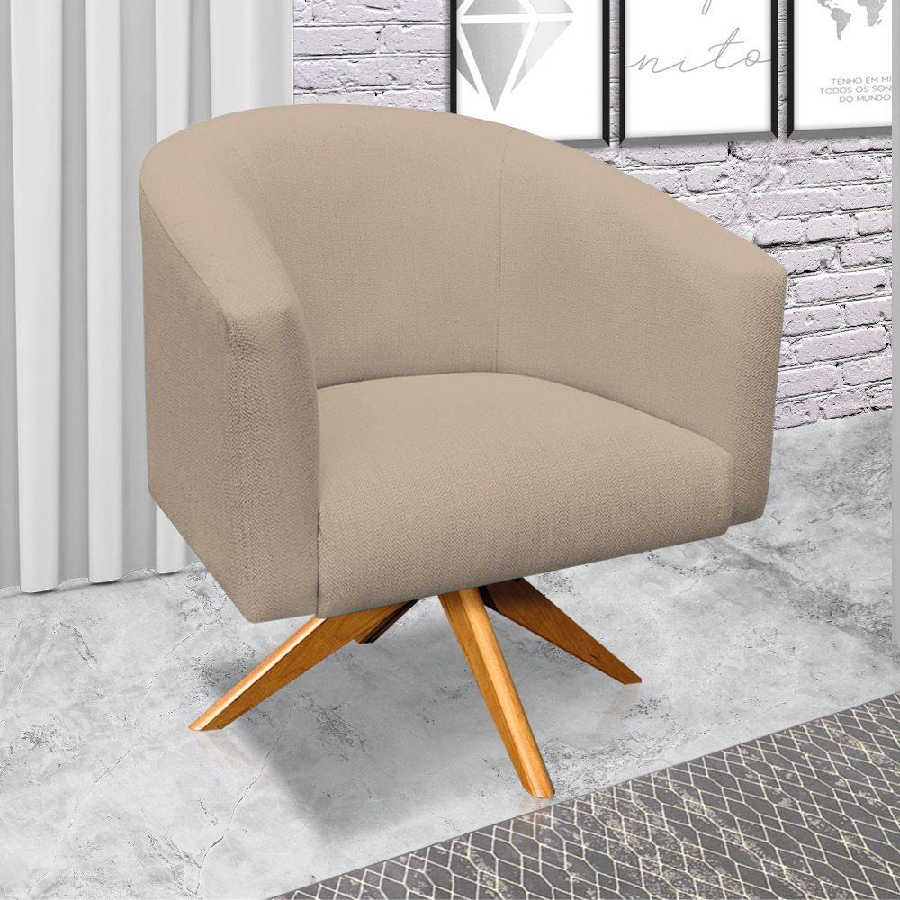 Poltrona Giratória Linho Grosso Bege A19 - 2