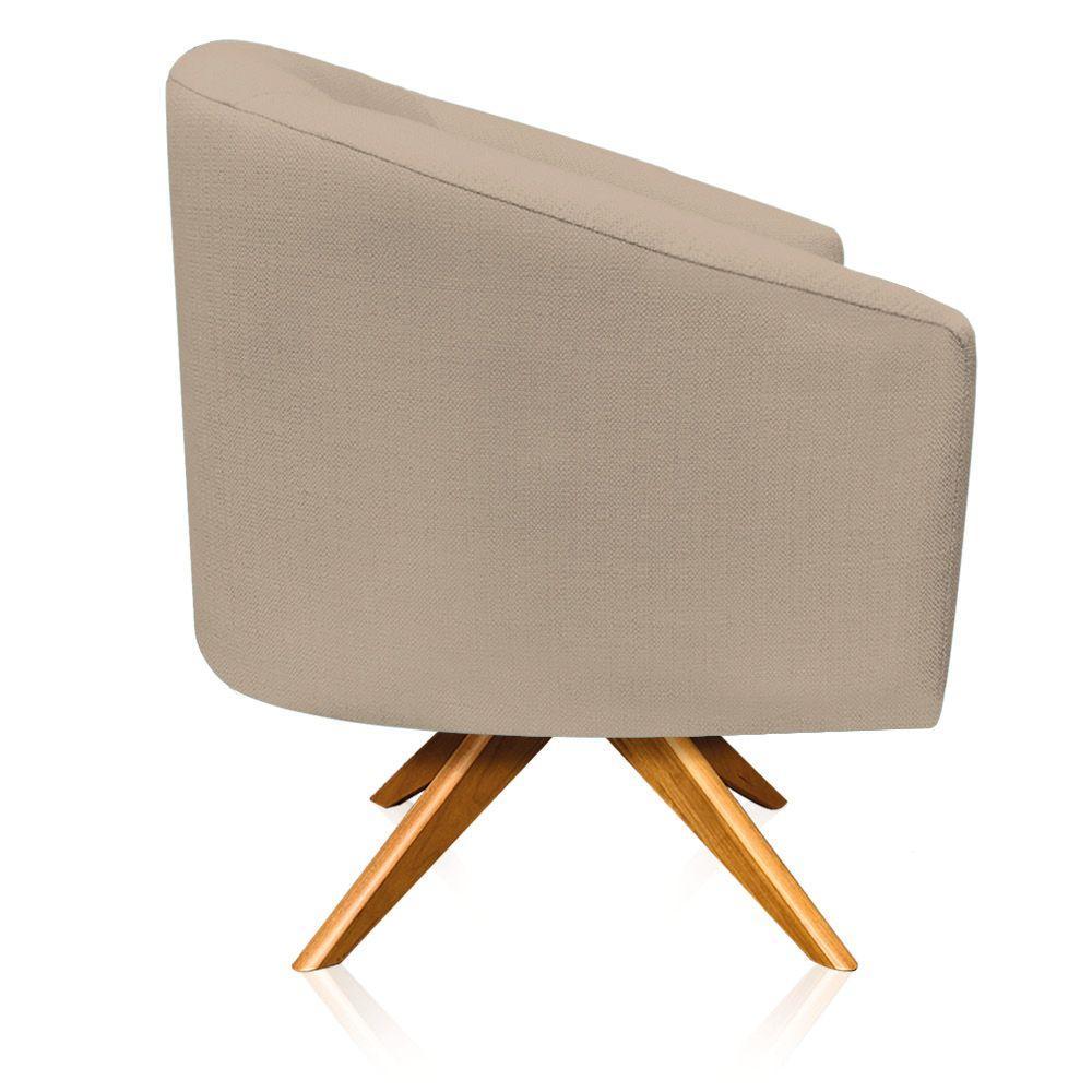 Poltrona Giratória Linho Grosso Bege A19 - 6