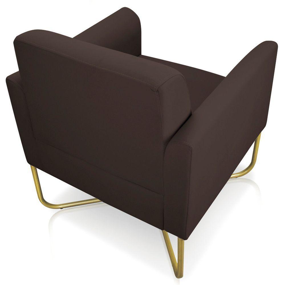 Poltrona Isabella Base X Suede Marrom dourado - 2