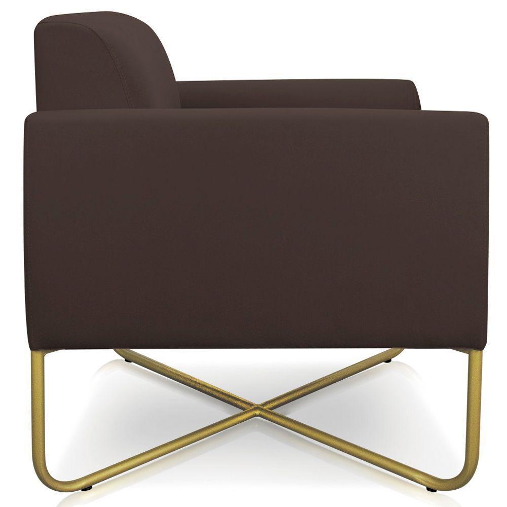 Poltrona Isabella Base X Suede Marrom dourado - 3
