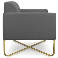 Poltrona Isabella Base X Suede Grafite dourado - 3