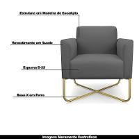 Poltrona Isabella Base X Suede Grafite dourado - 6