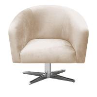 Poltrona Giratória Suede Bege - 5
