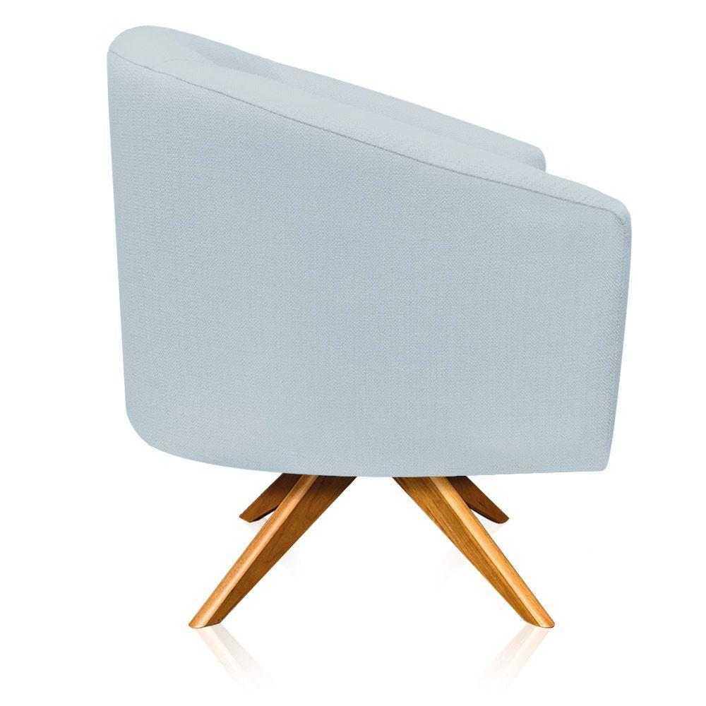 Poltrona Giratória Linho Cinza Claro A05 - 1