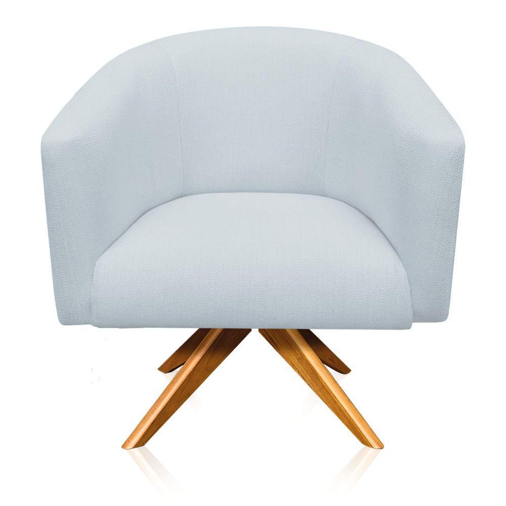 Poltrona Giratória Linho Cinza Claro A05 - 4