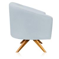 Poltrona Giratória Linho Cinza Claro A05 - 1