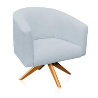 Poltrona Giratória Linho Cinza Claro A05 - 6