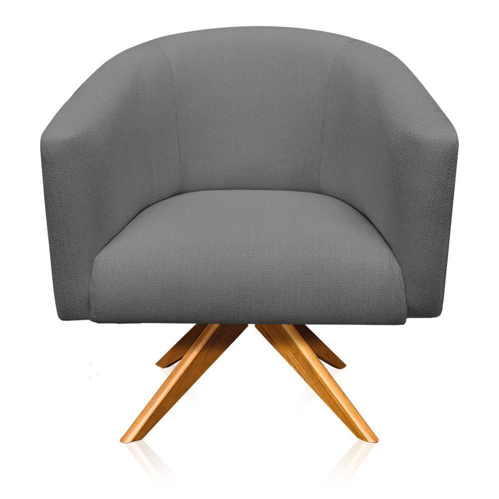 Poltrona Giratória Linho Grafite A26 - 4