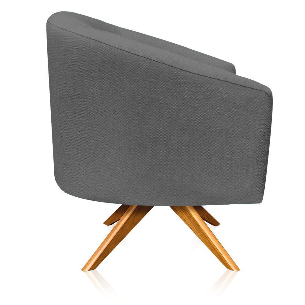 Poltrona Giratória Linho Grafite A26 - 6