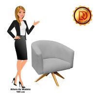 Poltrona Giratória Linho Grafite A26 - 3