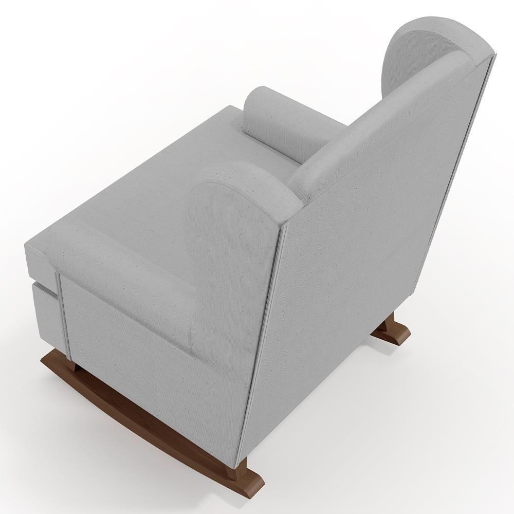 Poltrona Malu Base De Madeira P02 Linho Cinza - 2
