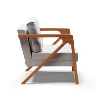 Poltrona Melissa Veludo Cinza Base De Madeira Castanho - 6