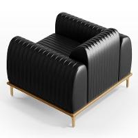 Poltrona Pés Metalizado D'Ouro Molino D02 Corano Preto B-159 - 1