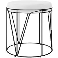 Kit 02 Puffs Decorativo Aramado Preto Zaya L02 Corano Branco - 4